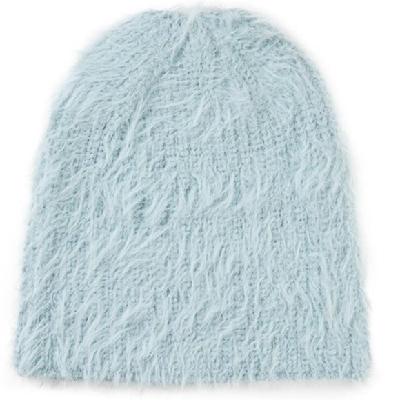 Verloop Faux Fur Knit Hat Cap Light Blue Color OS - Picture 3 of 6